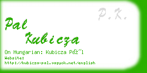 pal kubicza business card